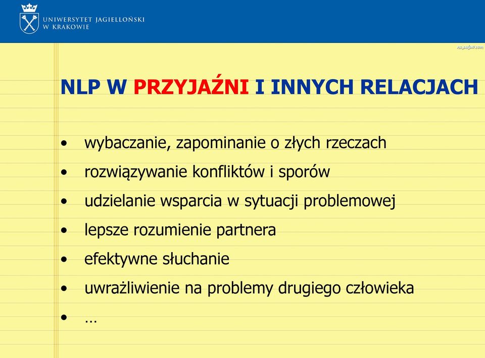 wsparcia w sytuacji problemowej lepsze rozumienie partnera