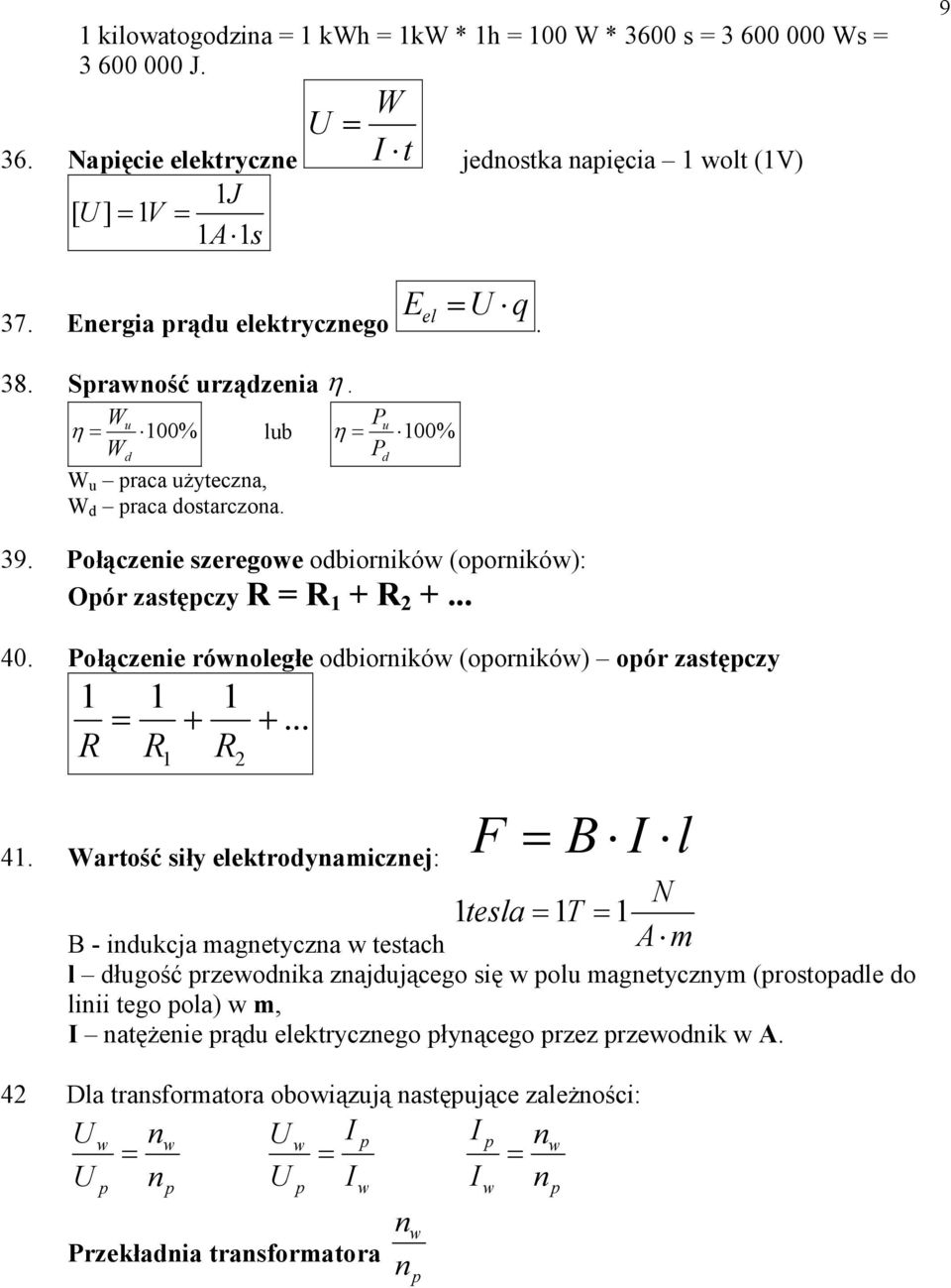 Połączeie óoległe odbioikó (ooikó) oó zatęczy R R + R +... B I l 4.