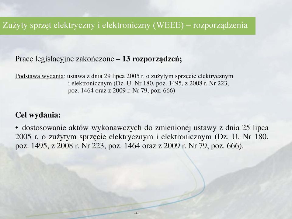 1464 oraz z 2009 r. Nr 79, poz. 666) Cel wydania: dostosowanie aktów wykonawczych do zmienionej ustawy z dnia 25 lipca 2005 r.