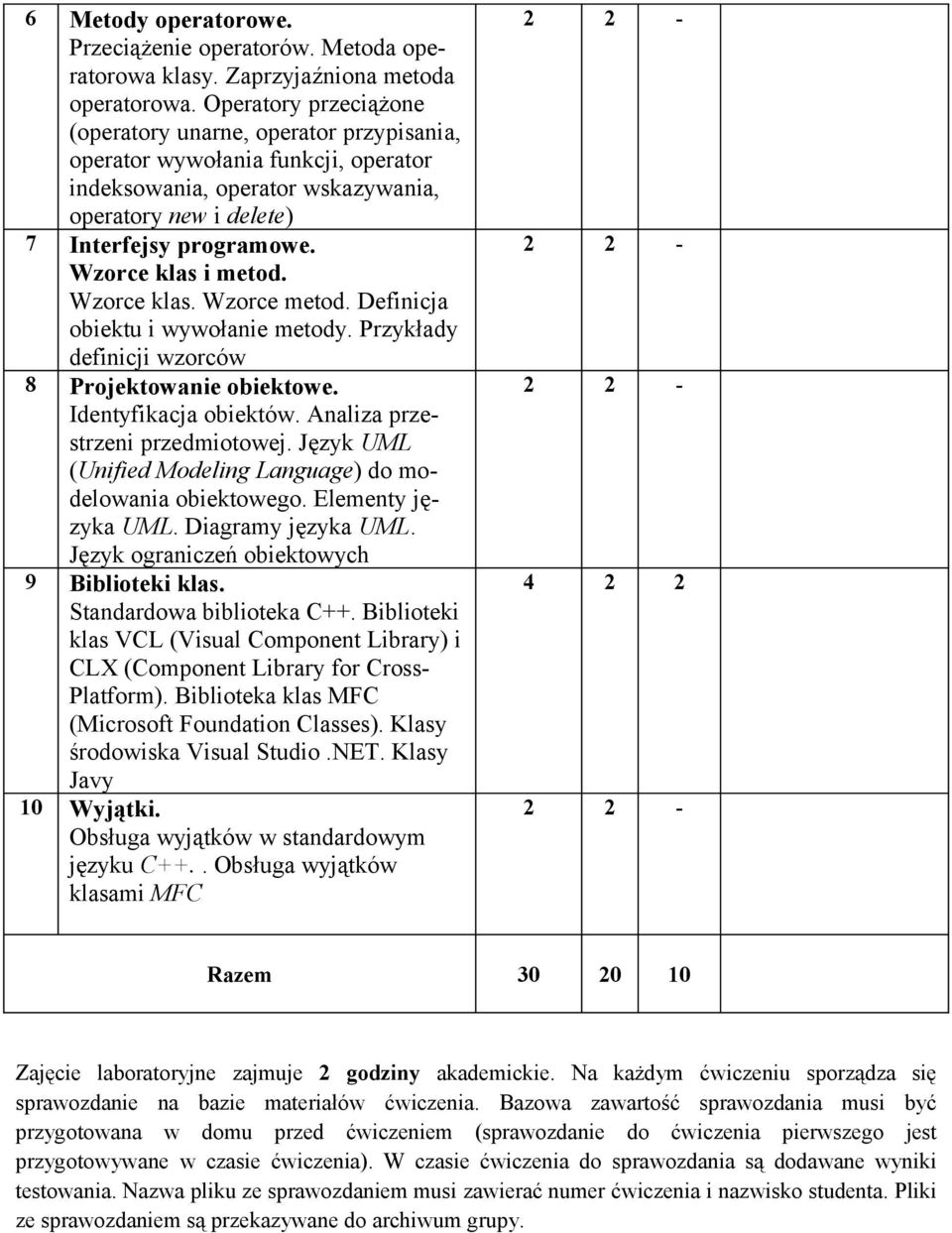 Wzorce klas i metod. Wzorce klas. Wzorce metod. Definicja obiektu i wywołanie metody. Przykłady definicji wzorców 8 Projektowanie obiektowe. Identyfikacja obiektów. Analiza przestrzeni przedmiotowej.