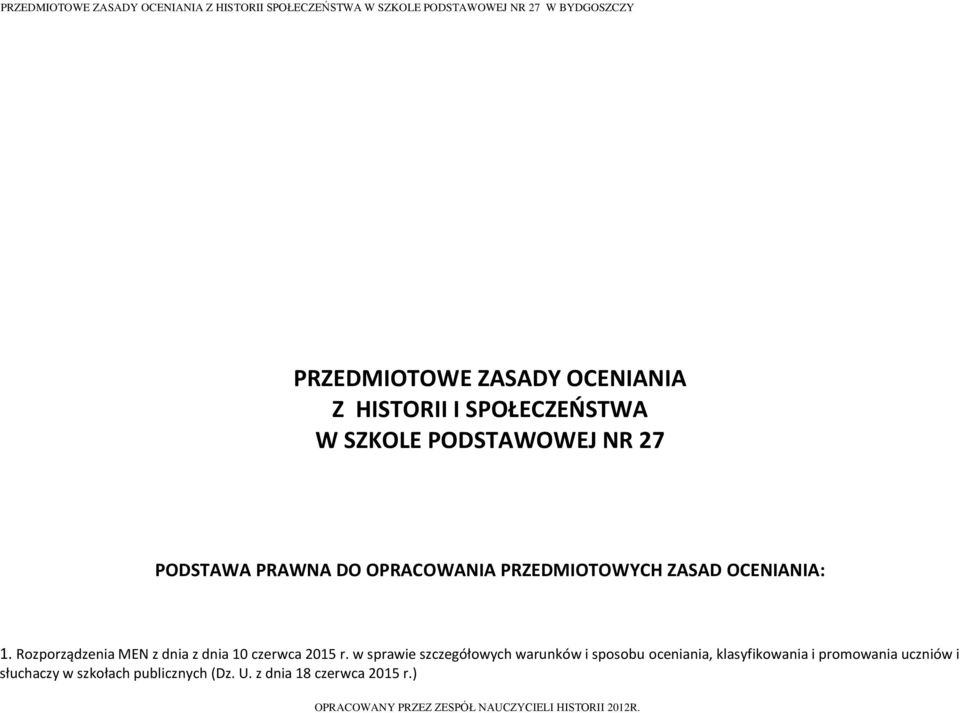 Rozporządzenia MEN z dnia z dnia 10 czerwca 2015 r.