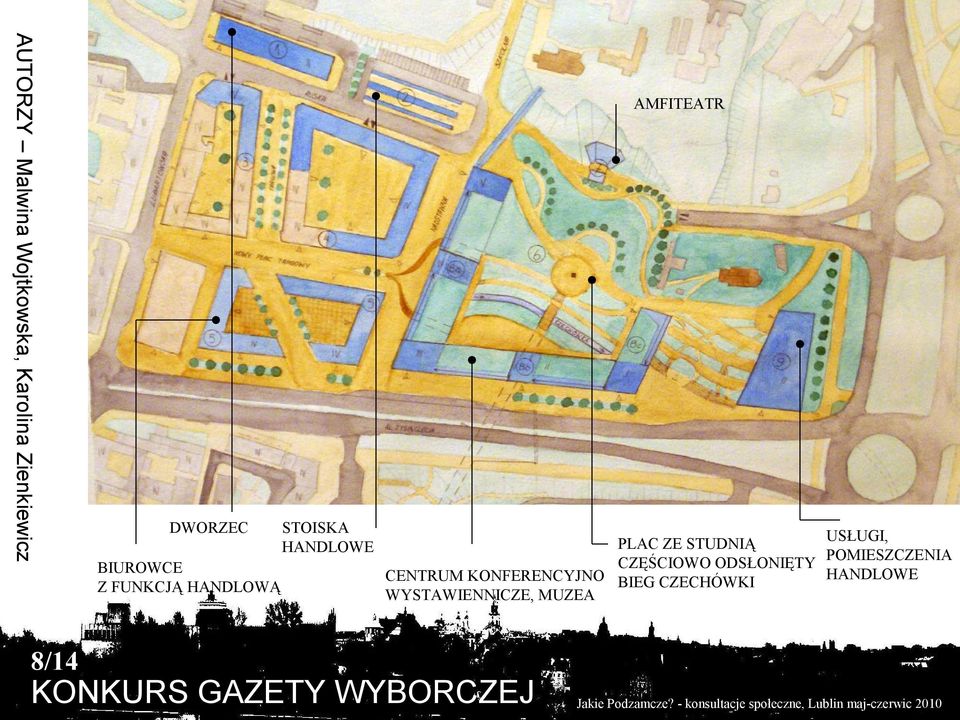 PLAC ZE STUDNIĄ CZĘŚCIOWO ODSŁONIĘTY POMIESZCZENIA HANDLOWE
