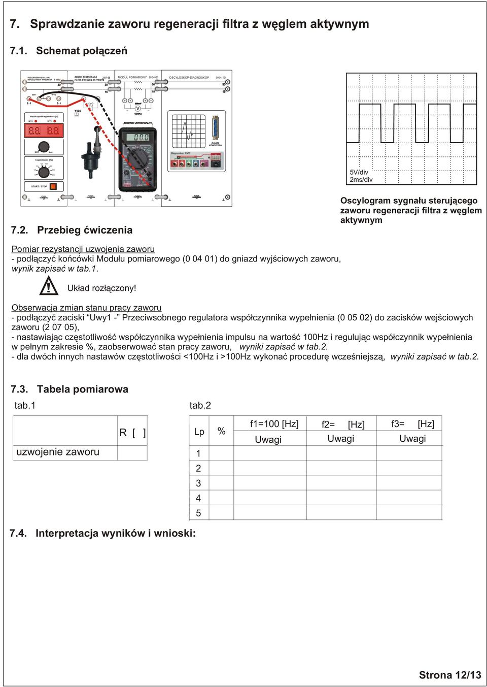 wype³nienia [%] WY WY Z CZE KOMPUTERA Min. Max. Czêstotliwoœæ [Hz] 00 0 0 00 0 00 START / STOP V/div ms/div 7.