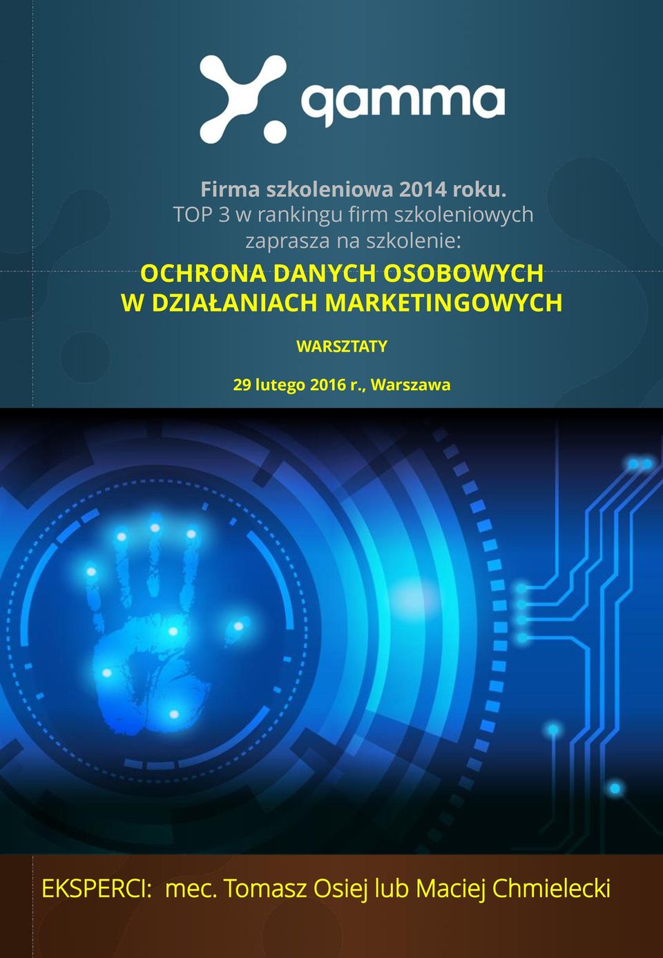 szkolenie: OCHRONA DANYCH OSOBOWYCH W DZIAŁANIACH