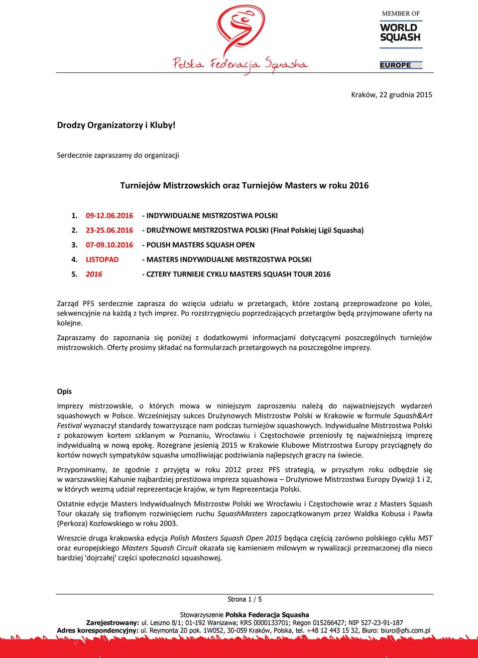 LISTOPAD - MASTERS INDYWIDUALNE MISTRZOSTWA POLSKI 5.
