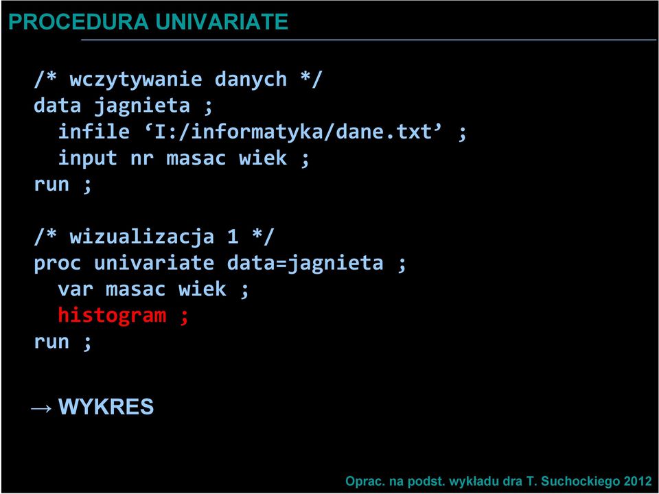 txt ; input nr masac wiek ; run ; /* wizualizacja 1 */ proc