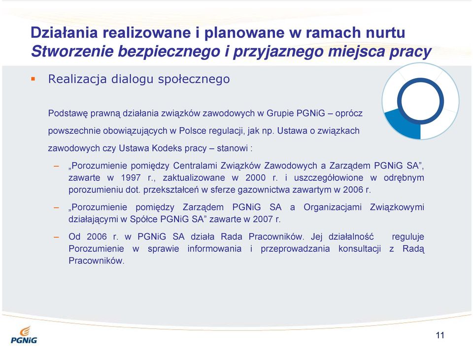 , zaktualizowane w 2000 r. i uszczegółowione w odrębnym porozumieniu dot. przekształceń w sferze gazownictwa zawartym w 2006 r.