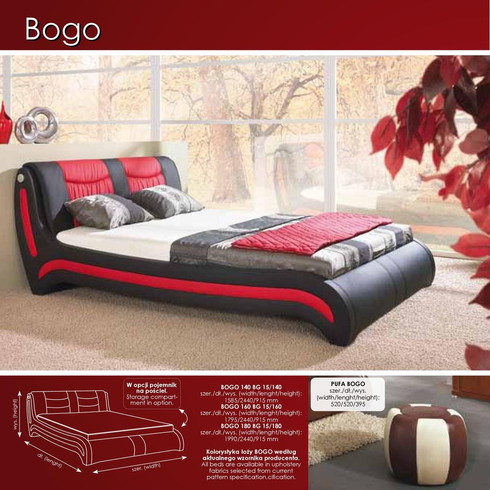 mm BOGO 180 BG 15/180 1990/2440/915 mm PUFA BOGO szer./dł./wys.