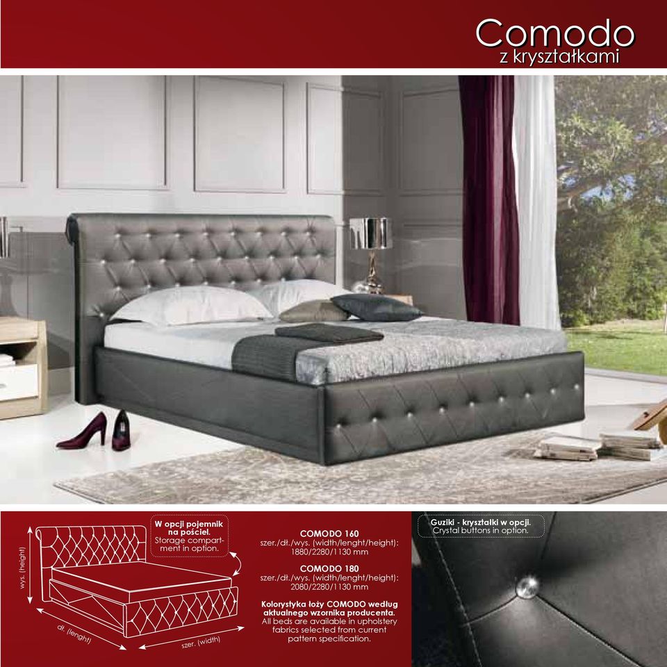 COMODO 160 1880/2280/1130 mm COMODO 180 2080/2280/1130