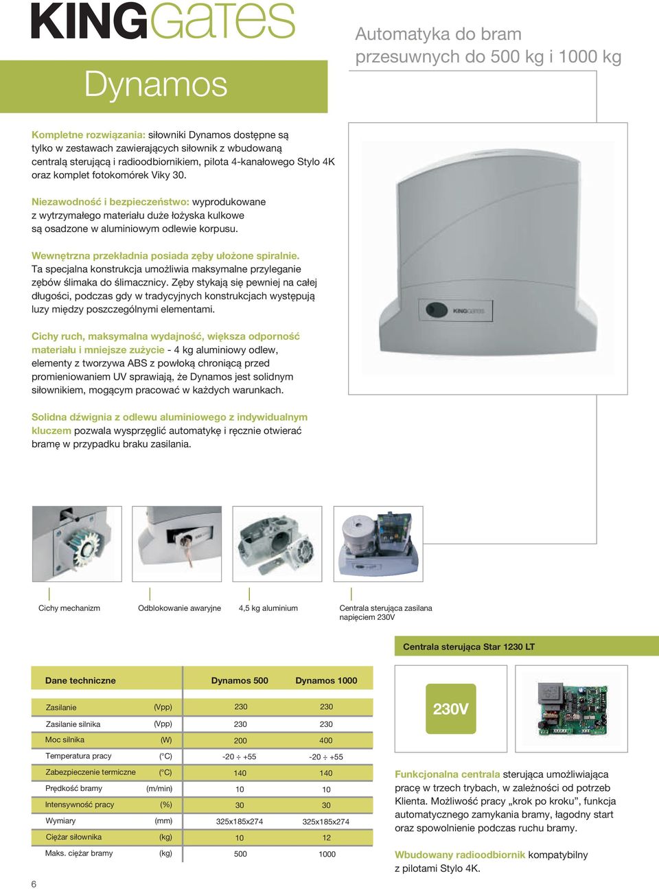 Niezawodnoœæ i bezpieczeñstwo: wyprodukowane z wytrzyma³ego materia³u du e ³o yska kulkowe s¹ osadzone w aluminiowym odlewie korpusu. Wewnêtrzna przek³adnia posiada zêby u³o one spiralnie.