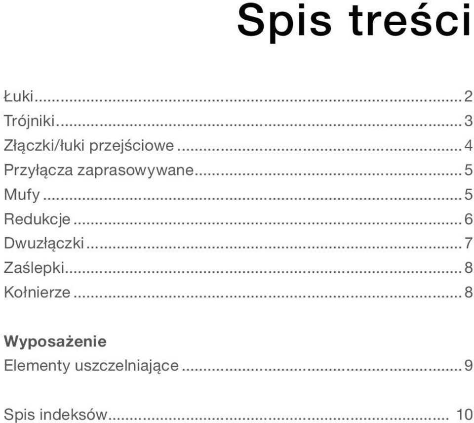 ..4 Przyłącza zaprasowywane...5 Mufy...5 Redukcje.