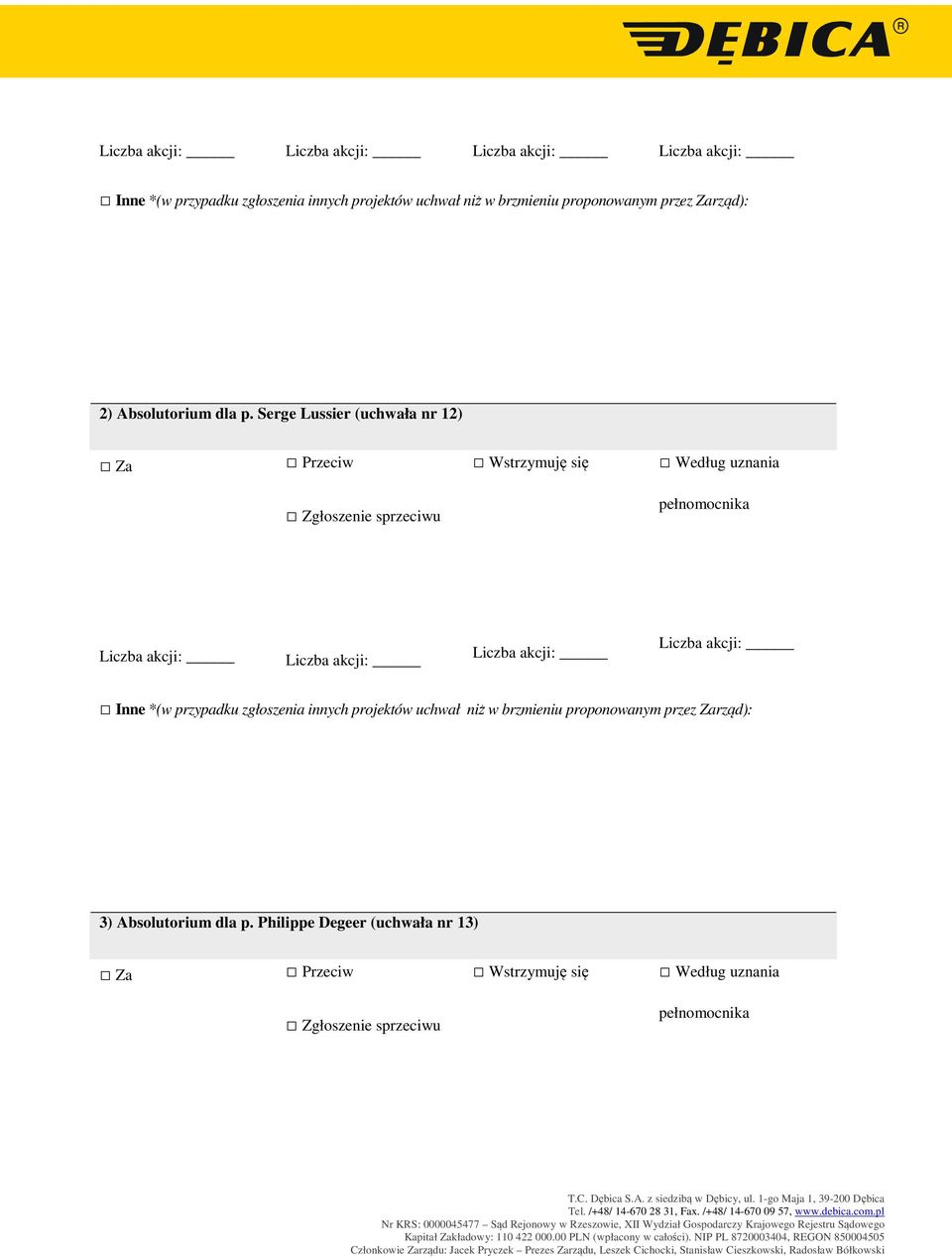 12) 3) Absolutorium dla p.