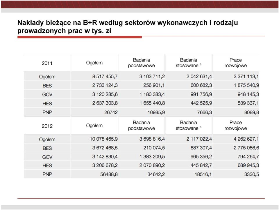 wykonawczych i rodzaju