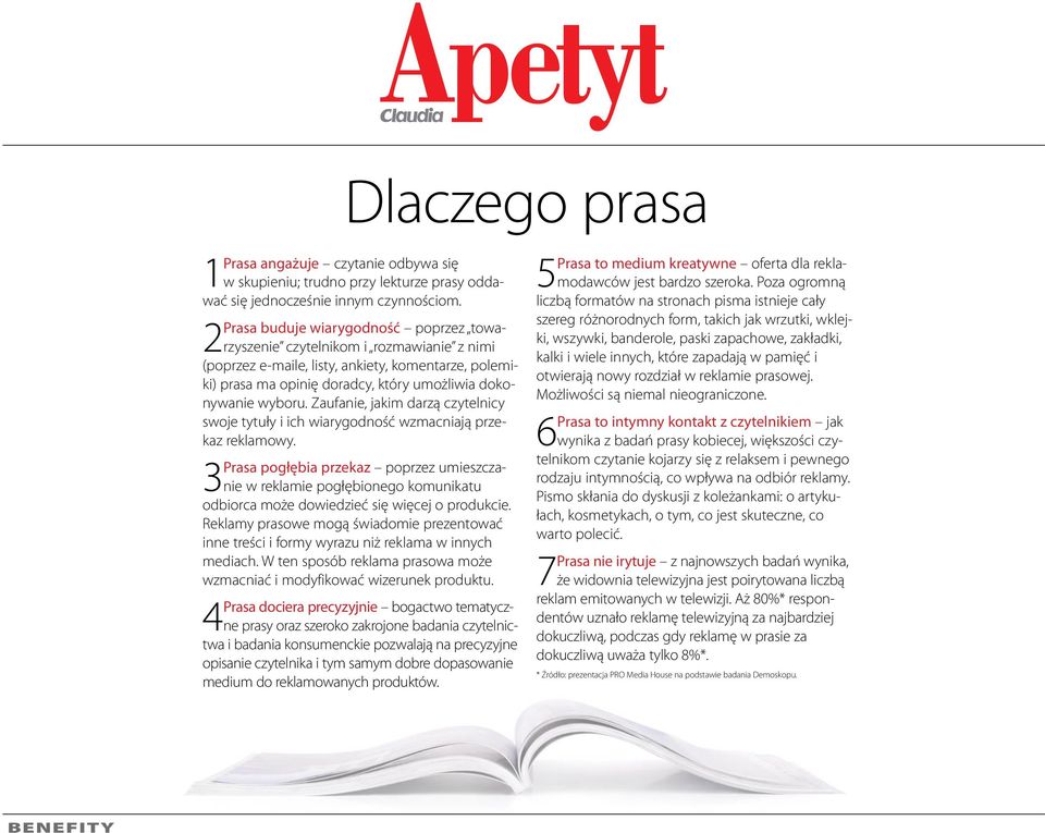 Zaufanie, jakim darzą czytelnicy swoje tytuły i ich wiarygodność wzmacniają przekaz reklamowy.