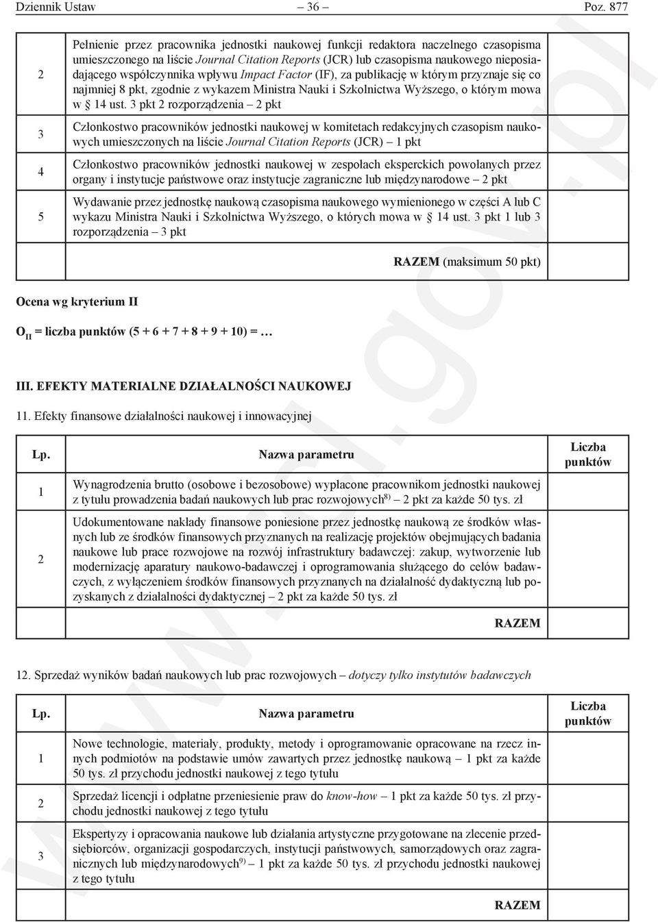 współczynnika wpływu Impact Factor (IF), za publikację w którym przyznaje się co najmniej 8 pkt, zgodnie z wykazem Ministra Nauki i Szkolnictwa Wyższego, o którym mowa w 4 ust.