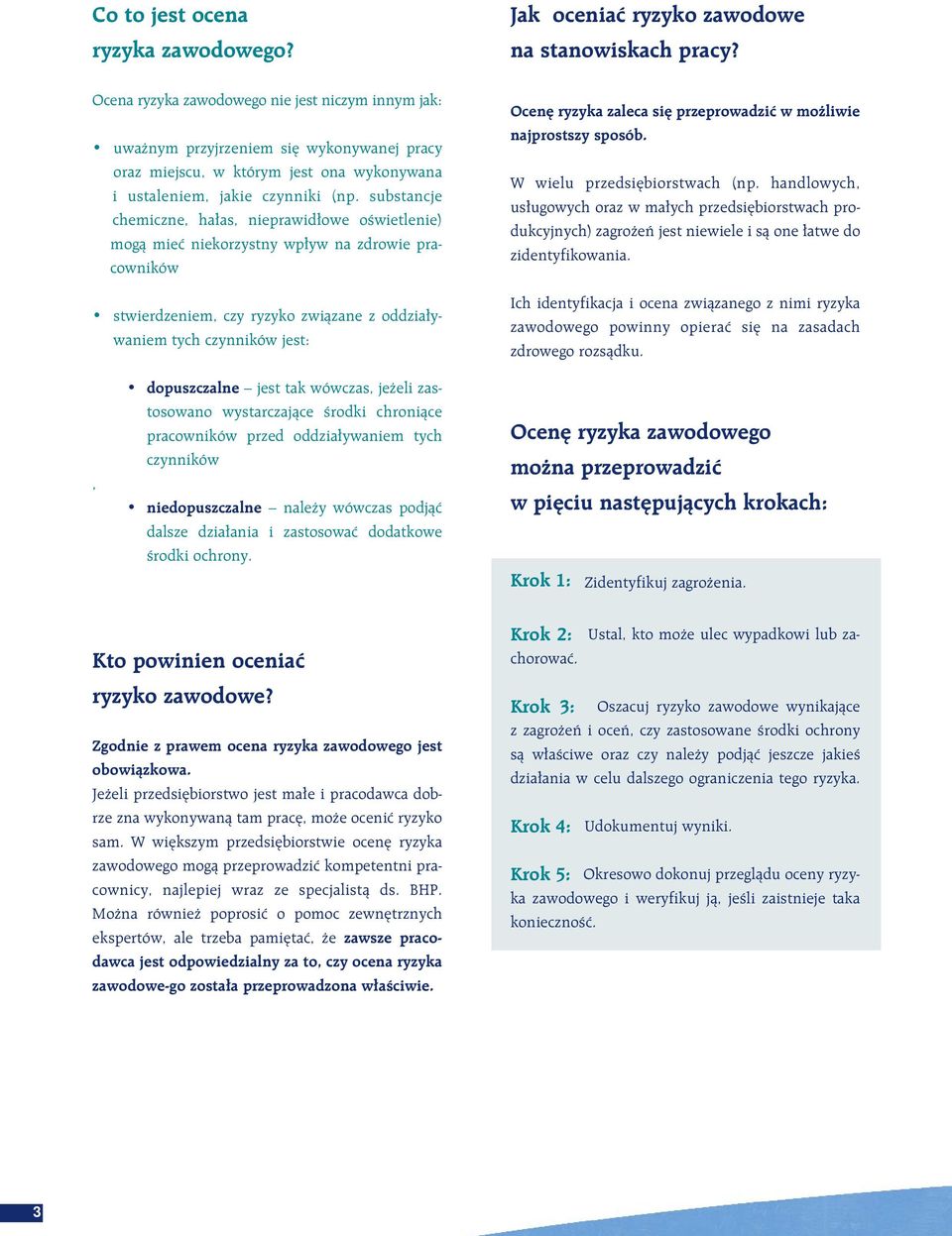 substancje chemiczne, hałas, nieprawidłowe oświetlenie) mogą mieć niekorzystny wpływ na zdrowie pracowników stwierdzeniem, czy ryzyko związane z oddziaływaniem tych czynników jest: Ocenę ryzyka