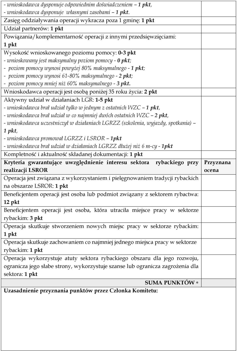 jest maksymalny poziom pomocy - 0 pkt; - poziom pomocy wynosi powyżej 80% maksymalnego - ; - poziom pomocy wynosi 61-80% maksymalnego - 2 pkt; - poziom pomocy mniej niż 60% maksymalnego - 3 pkt.