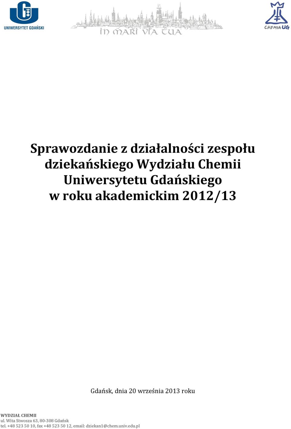 września roku WYDZIAŁ CHEMII ul.