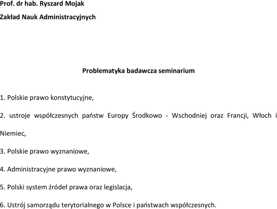 Polskie prawo wyznaniowe, 4. Administracyjne prawo wyznaniowe, 5.