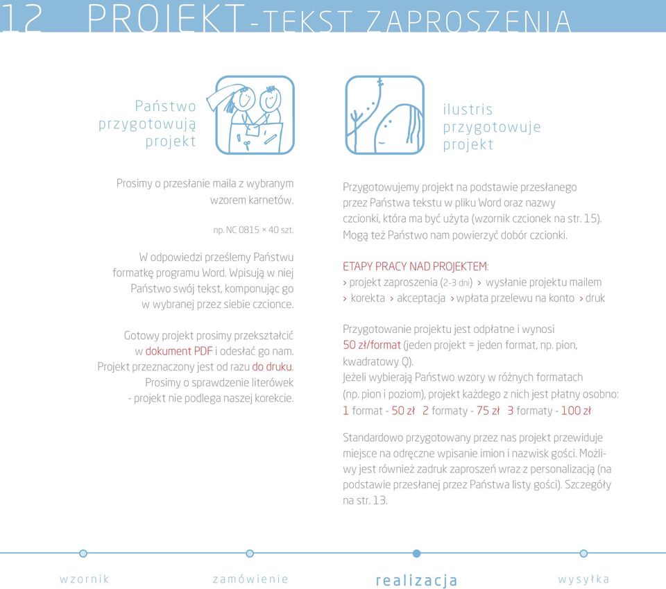 Gotowy projekt prosimy przekształcić w dokument PDF i odesłać go nam. Projekt przeznaczony jest od razu do druku. Prosimy o sprawdzenie literówek - projekt nie podlega naszej korekcie.