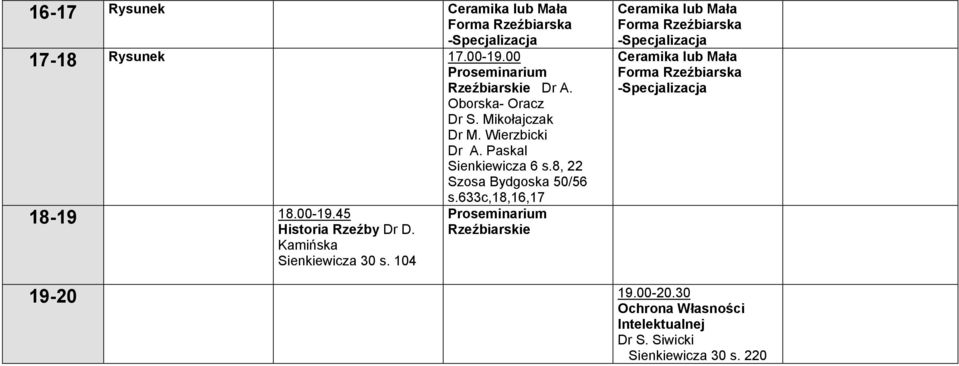 Kamińska Sienkiewicza 30 s. 104 s.633c,18,16,17 19-20 19.