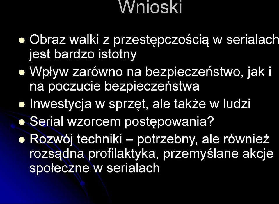 sprzęt, ale także w ludzi Serial wzorcem postępowania?