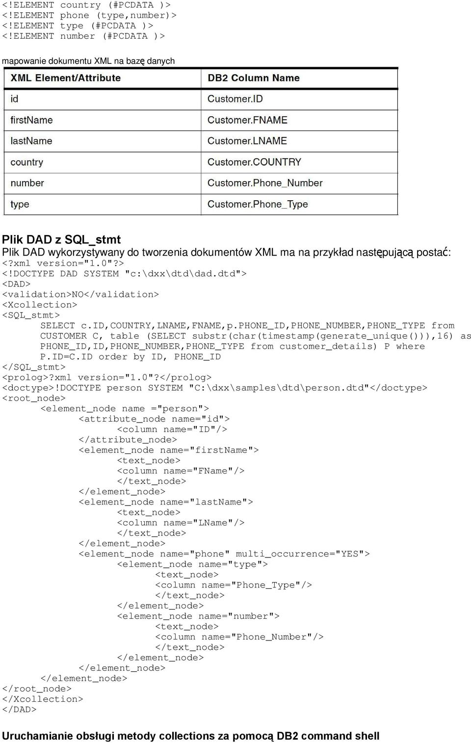 DOCTYPE DAD SYSTEM "c:\dxx\dtd\dad.dtd"> <DAD> <validation>no</validation> <Xcollection> <SQL_stmt> SELECT c.id,country,lname,fname,p.