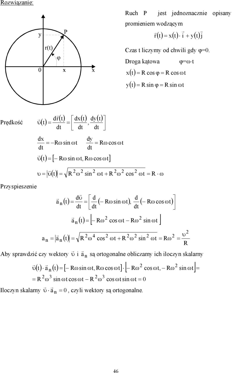 in ω + R ω co ω R ω υ a n a n a n dυ d d () ( Rωin ω), ( Rωco ω) () a n Aby prawdzić czy wekory υ i a n () [ Rω co ω Rω in ω ] 4 υ R ω co ω + R ω in