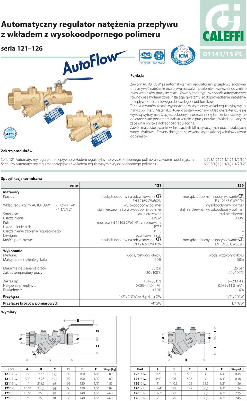 Zawory tego typu w sposób automatyczny równoważą hydraulicznie instalację gwarantując doprowadzenie natężenia obliczeniowego do każdego z odbiorników.