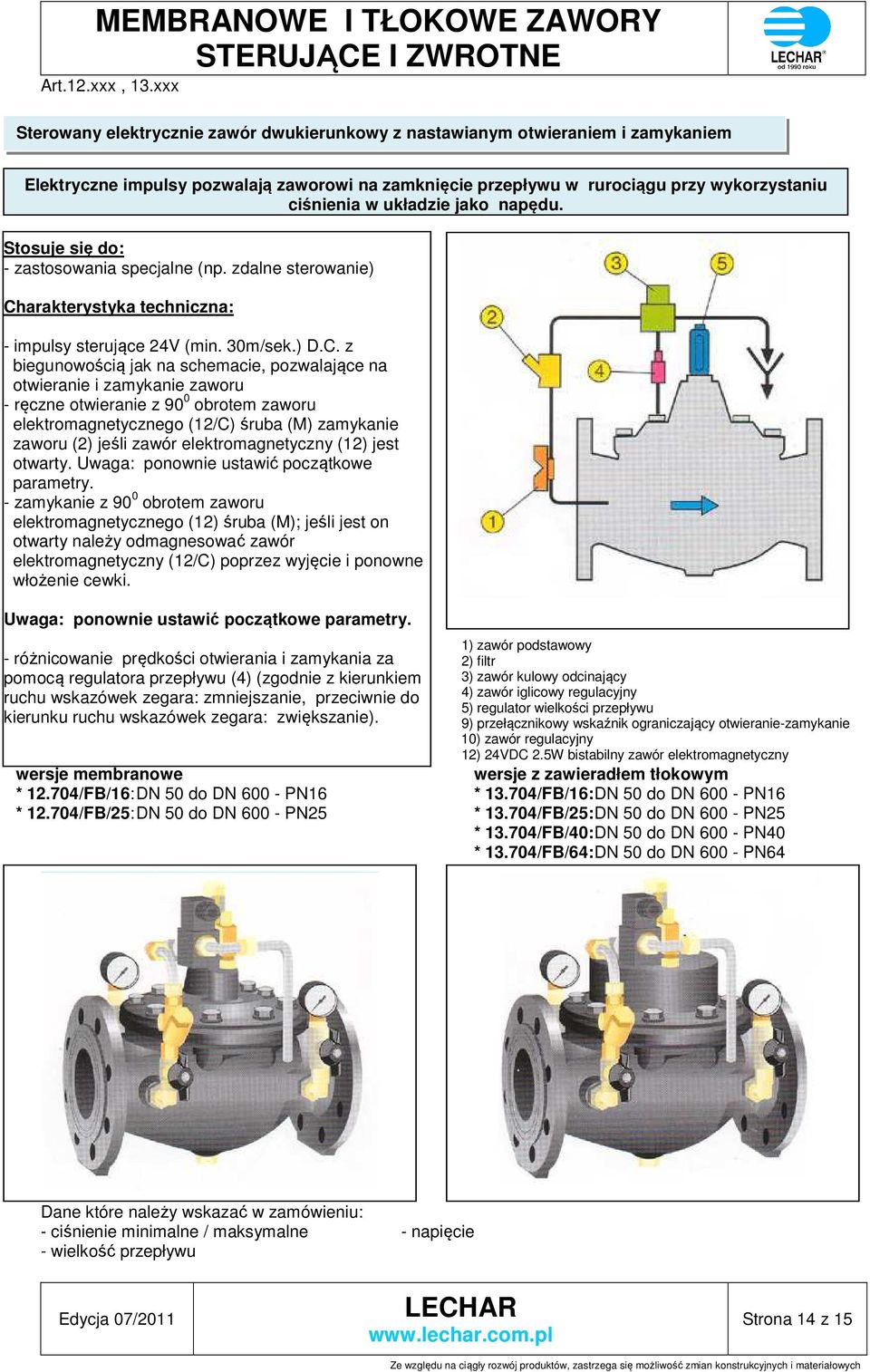 arakterystyka techniczna: - impulsy sterujące 24V (min. 30m/sek.) D.C.