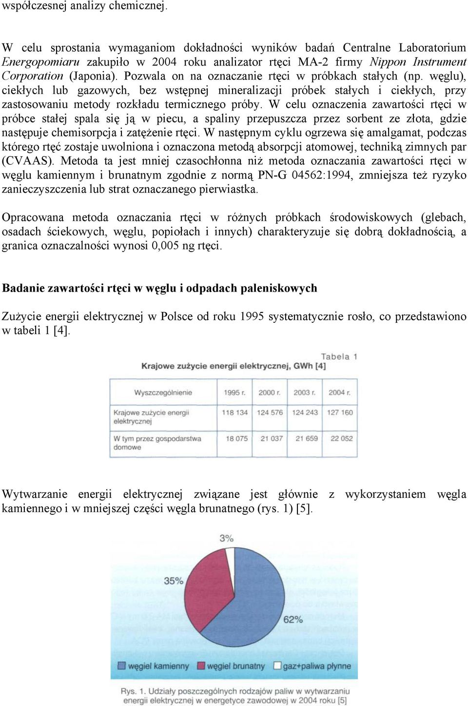 Pozwala on na oznaczanie rtęci w próbkach stałych (np. węglu), ciekłych lub gazowych, bez wstępnej mineralizacji próbek stałych i ciekłych, przy zastosowaniu metody rozkładu termicznego próby.