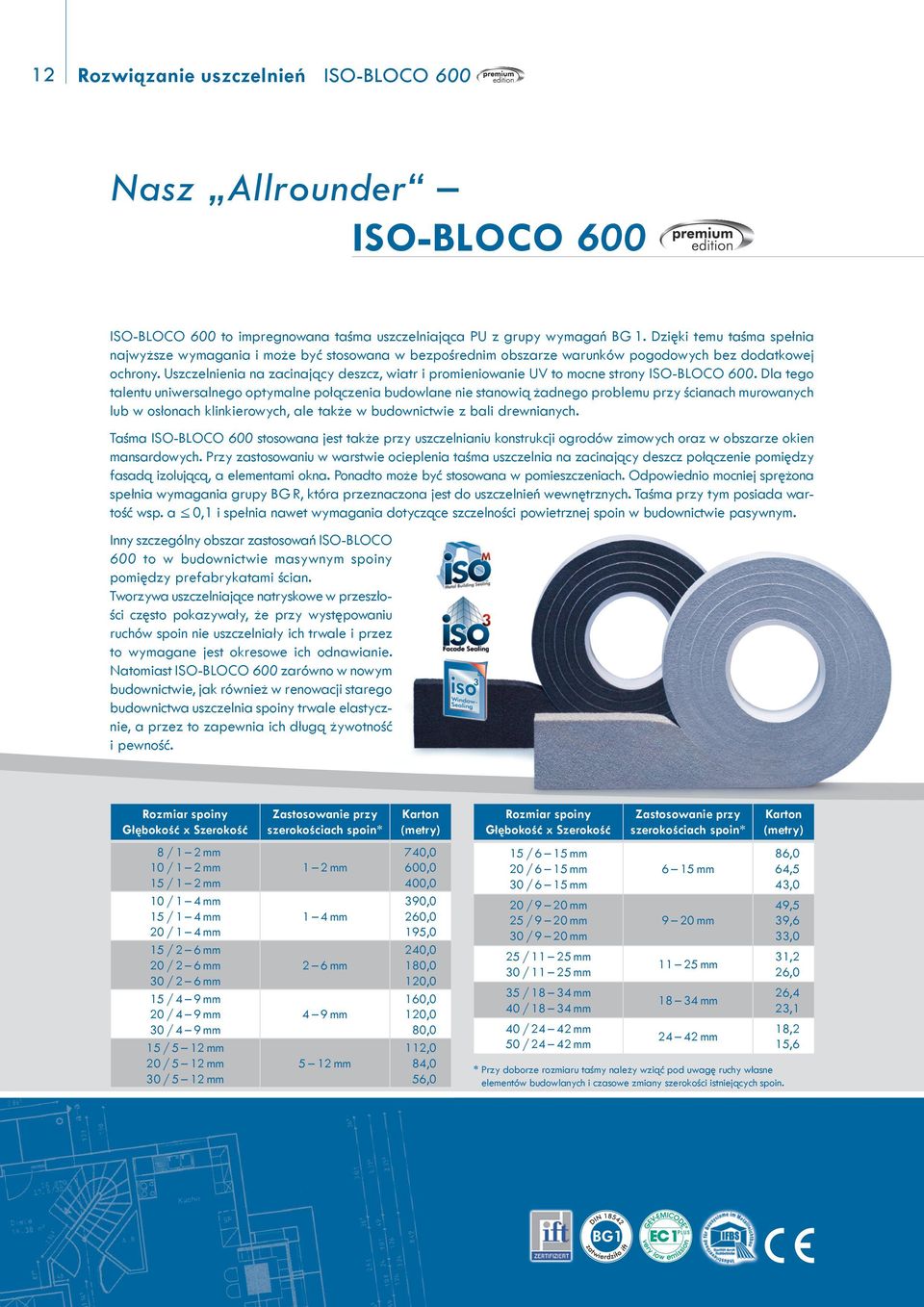 Uszczelnienia na zacinający deszcz, wiatr i promieniowanie UV to mocne strony ISO-BLOCO 600.