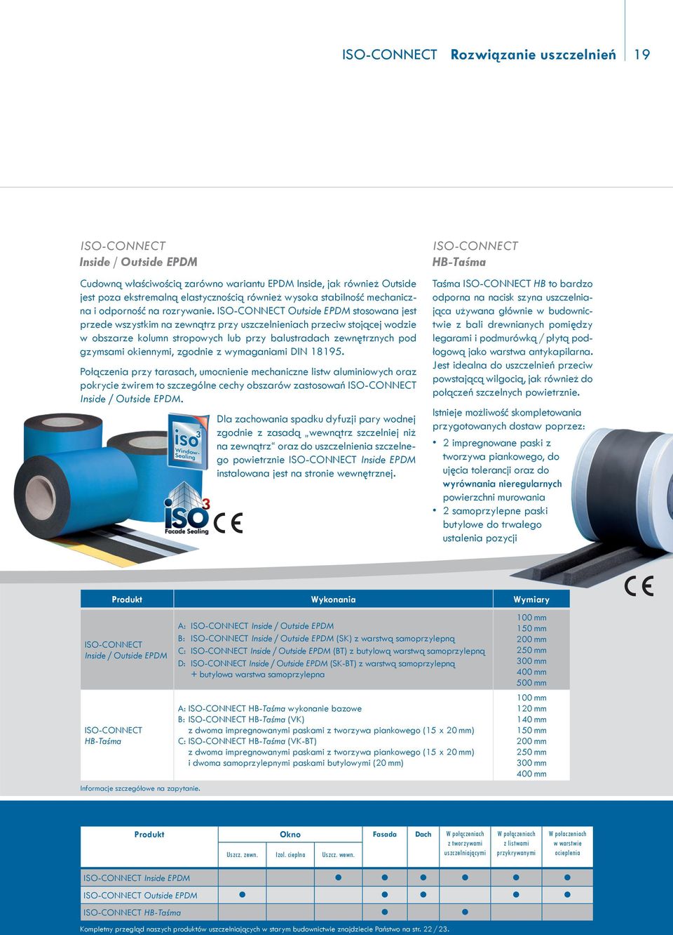 ISO-CONNECT Outside EPDM stosowana jest przede wszystkim na zewnątrz przy uszczelnieniach przeciw stojącej wodzie w obszarze kolumn stropowych lub przy balustradach zewnętrznych pod gzymsami