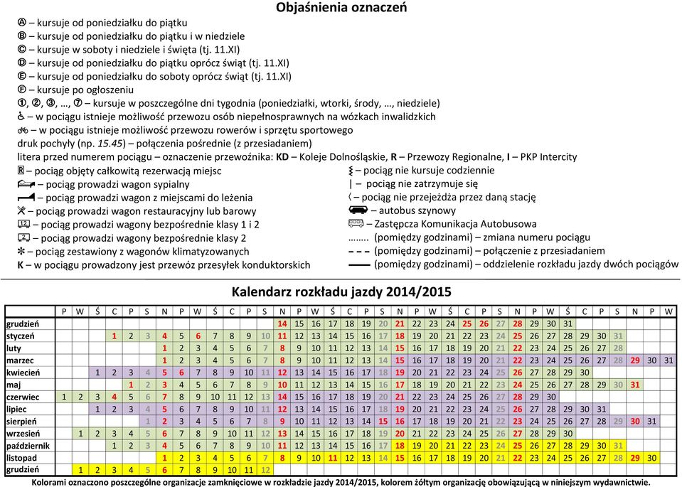 XI) É kursuje od poniedziałku do soboty oprócz świąt (tj. 11.