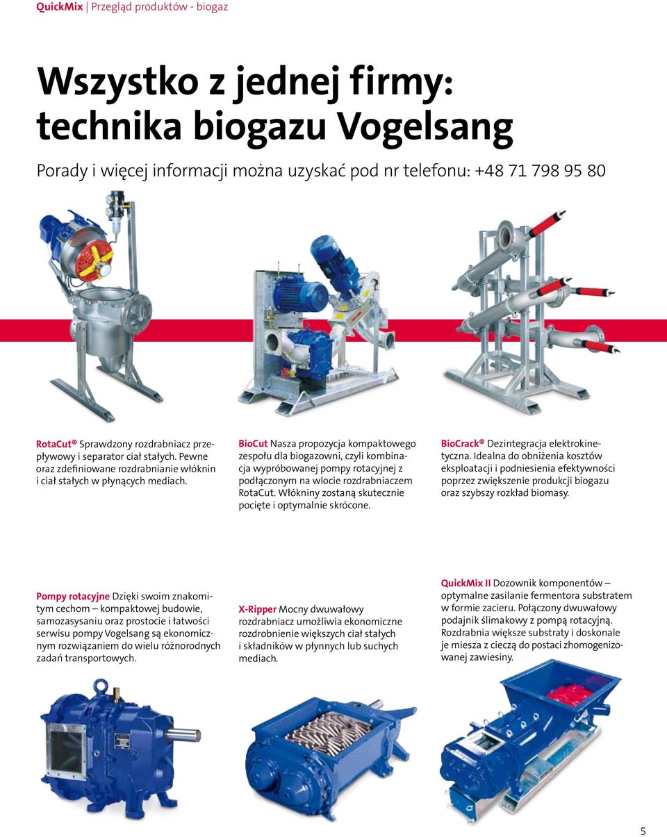 BioCut Nasza propozycja kompaktowego zespołu dla biogazowni, czyli kombinacja wypróbowanej pompy rotacyjnej z podłączonym na wlocie rozdrabniaczem RotaCut.