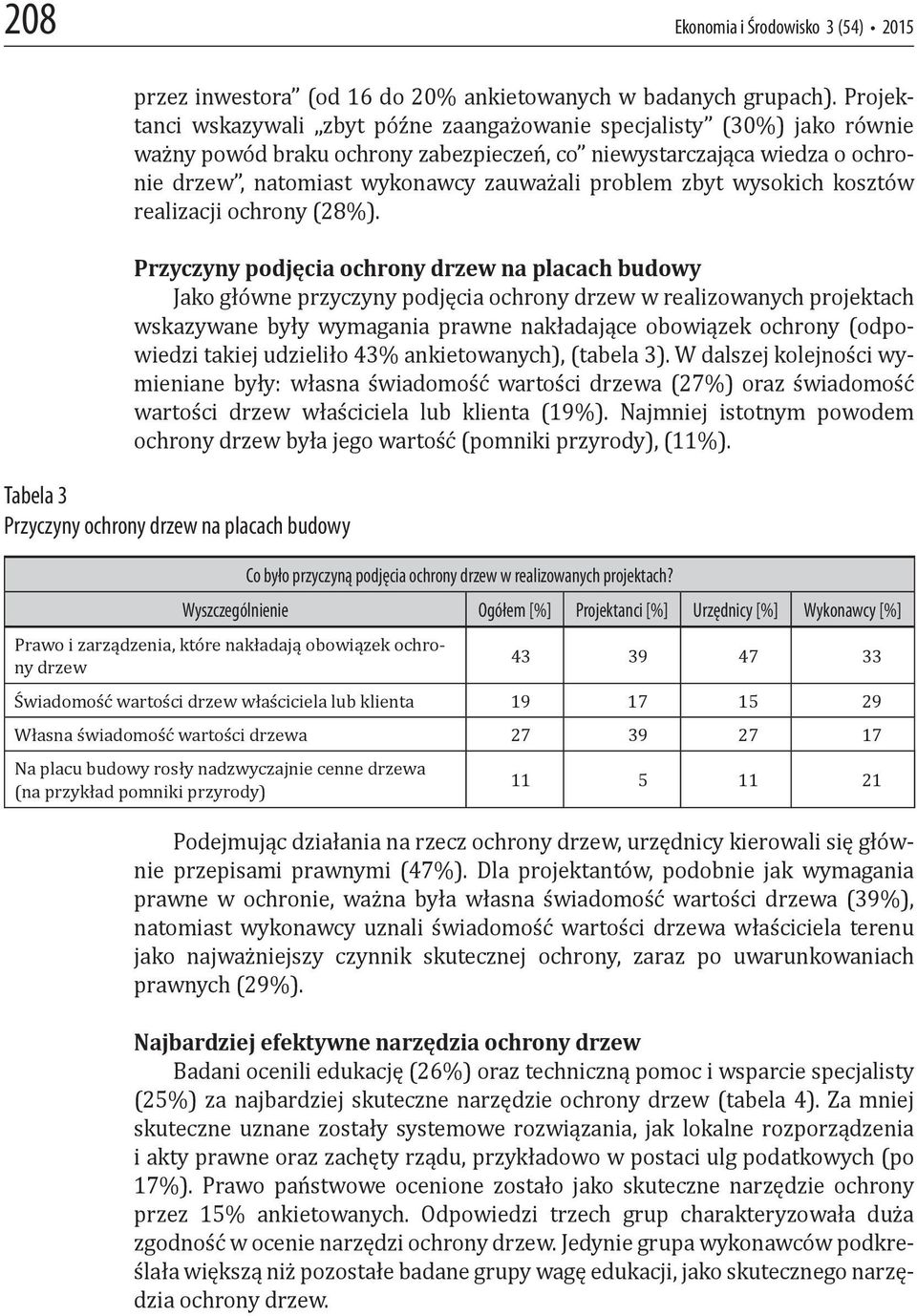 problem zbyt wysokich kosztów realizacji ochrony (28%).