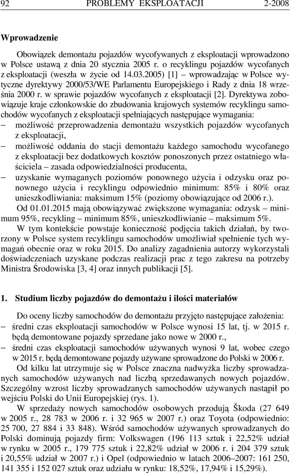 w sprawie pojazdów wycofanych z eksploatacji [2].
