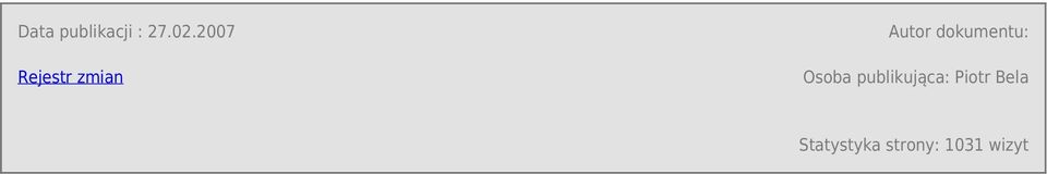 dokumentu: Osoba publikująca: