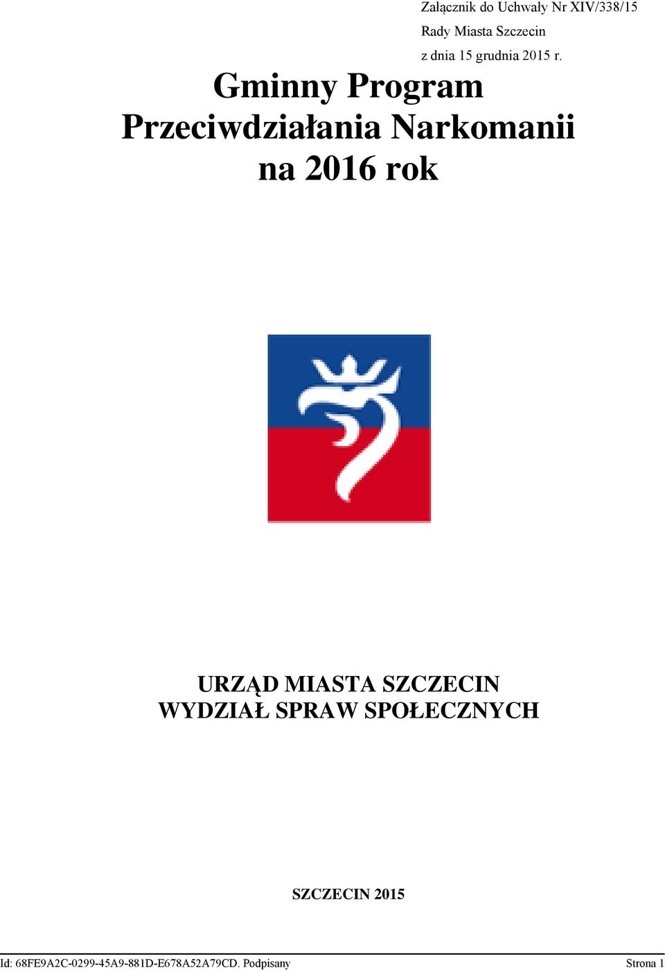 Gminny Program Przeciwdziałania Narkomanii na 2016 rok URZĄD