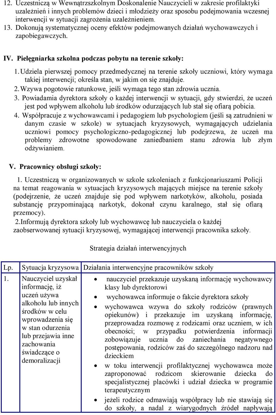 2. Wzywa pogotowie ratunkowe, jeśli wymaga tego stan zdrowia ucznia. 3.