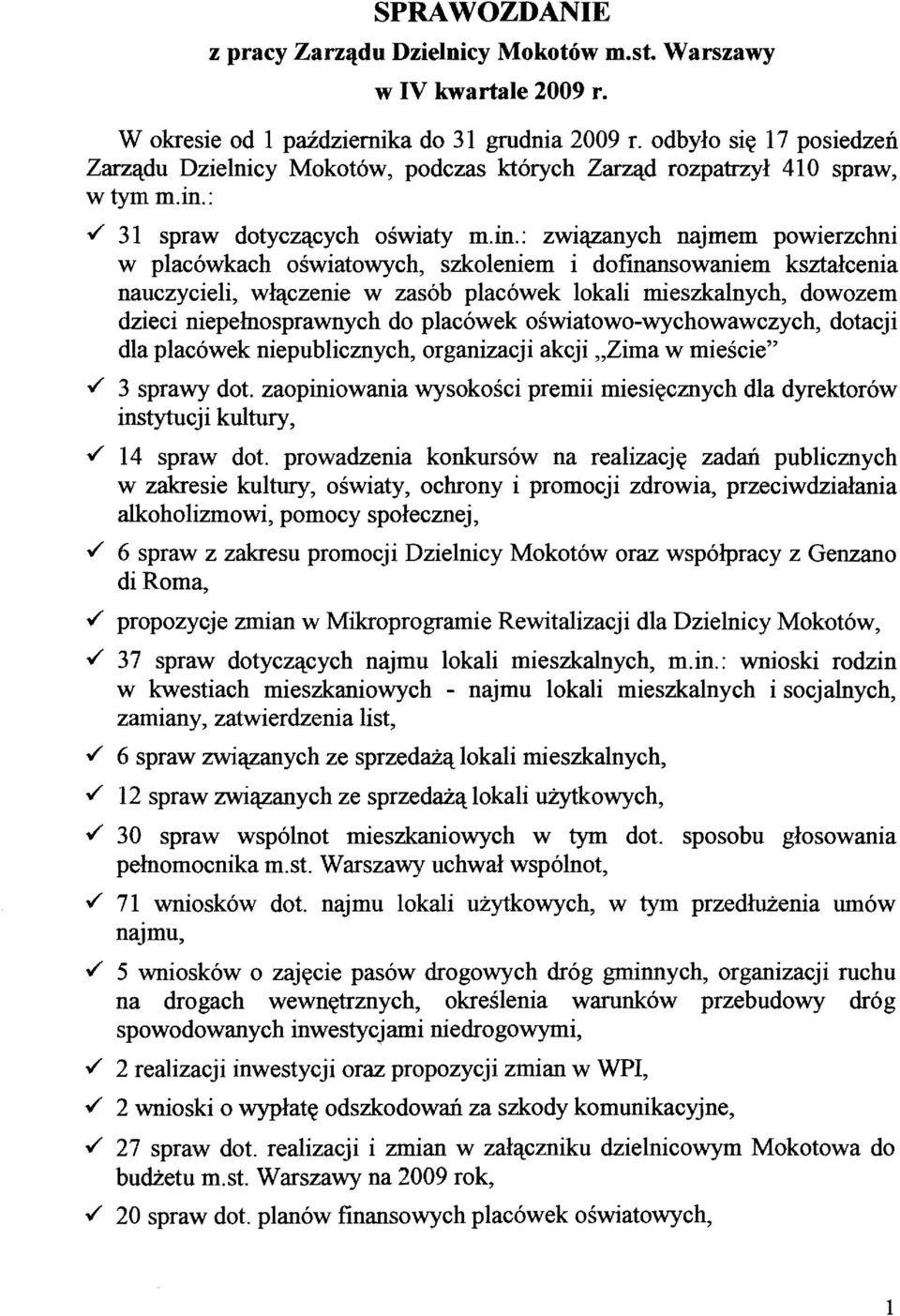 / 31 spraw dotycz'lcych oswiaty m.in.