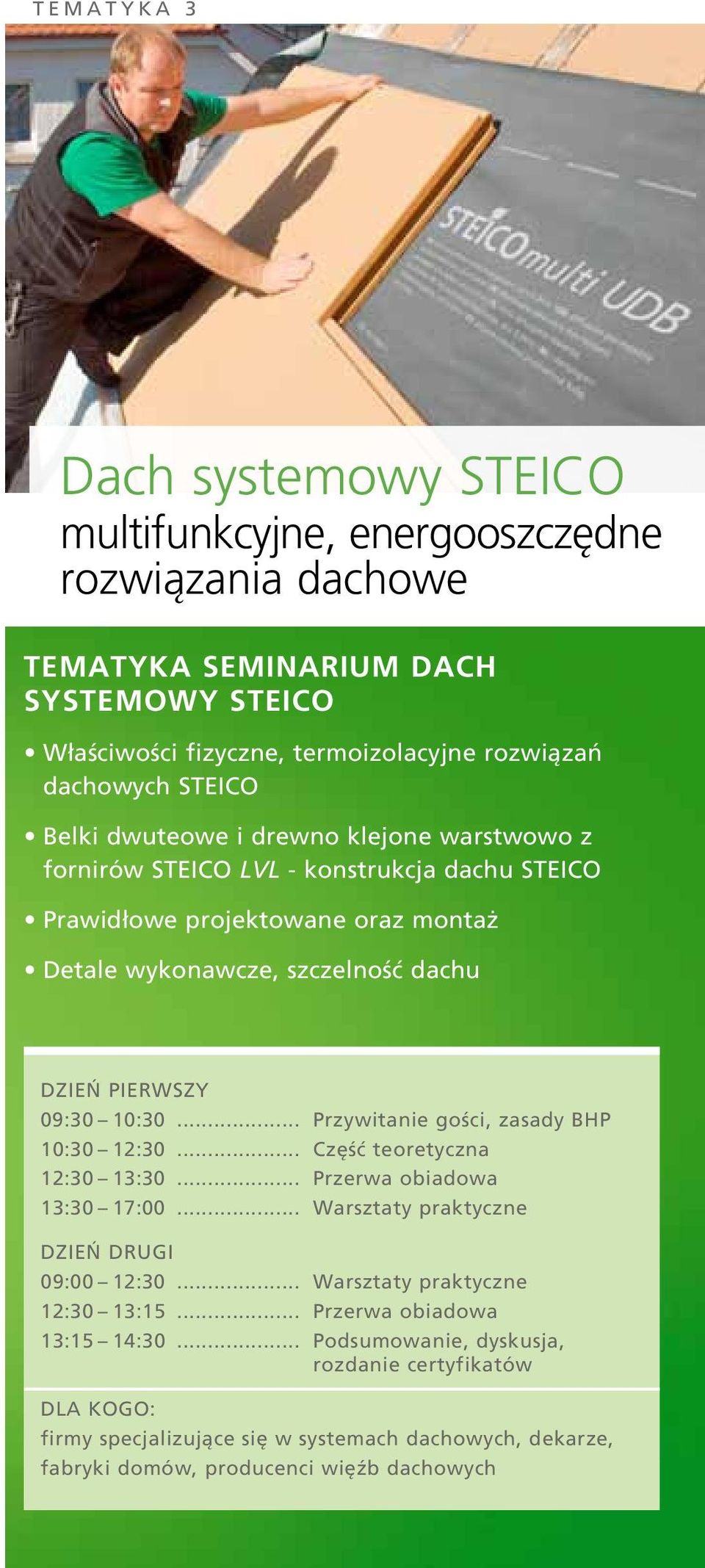 .. Przywitanie gości, zasady BHP 10:30 12:30... Część teoretyczna 12:30 13:30... Przerwa obiadowa 13:30 17:00... Warsztaty praktyczne DZIEŃ DRUGI 09:00 12:30... Warsztaty praktyczne 12:30 13:15.