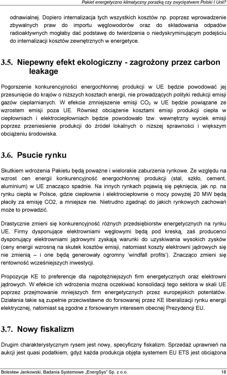 zewnętrznych w energetyce. 3.5.