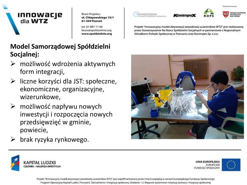 ekonomiczne, organizacyjne, wizerunkowe, możliwość napływu nowych