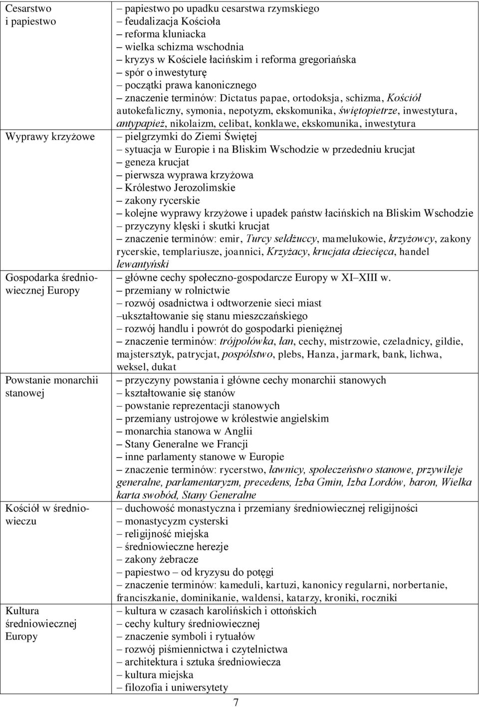 ortodoksja, schizma, Kościół autokefaliczny, symonia, nepotyzm, ekskomunika, świętopietrze, inwestytura, antypapież, nikolaizm, celibat, konklawe, ekskomunika, inwestytura pielgrzymki do Ziemi