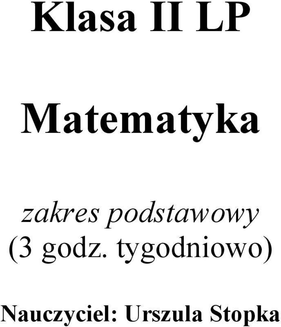 podstawowy (3 godz.