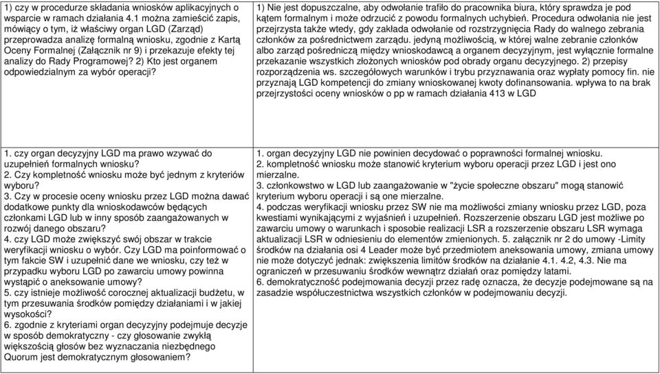 Programowej? 2) Kto jest organem odpowiedzialnym za wybór operacji?