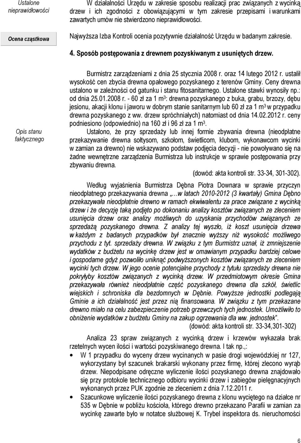 Opis stanu faktycznego Burmistrz zarządzeniami z dnia 25 stycznia 2008 r. oraz 14 lutego 2012 r. ustalił wysokość cen zbycia drewna opałowego pozyskanego z terenów Gminy.