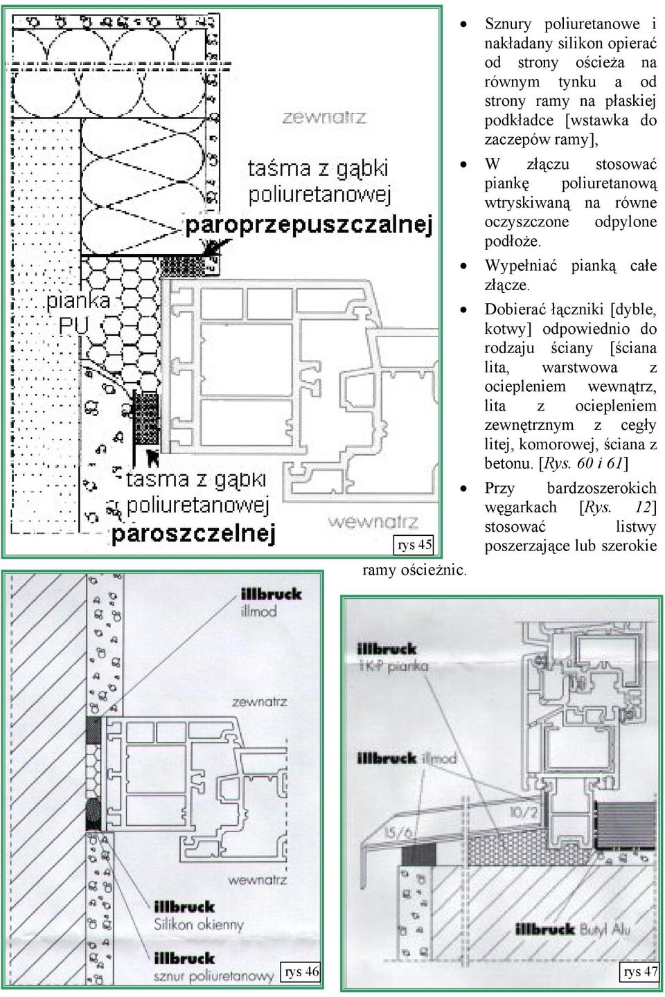 Dobierać łączniki [dyble, kotwy] odpowiednio do rodzaju ściany [ściana lita, warstwowa z ociepleniem wewnątrz, lita z ociepleniem zewnętrznym z