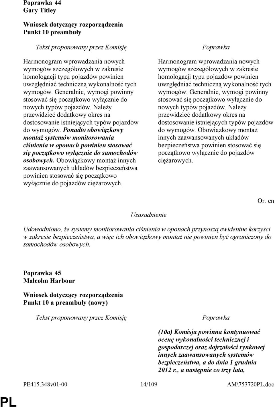 Ponadto obowiązkowy montaż systemów monitorowania ciśnienia w oponach powinien stosować się początkowo wyłącznie do samochodów osobowych.